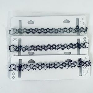 3 Pack of Icing Black Tattoo Chokers